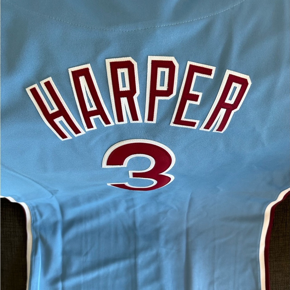Majestic Authentic Phillies Bryce Harper Cooperstown MLB Jersey Men’s Sz: XXL - Picture 7 of 7